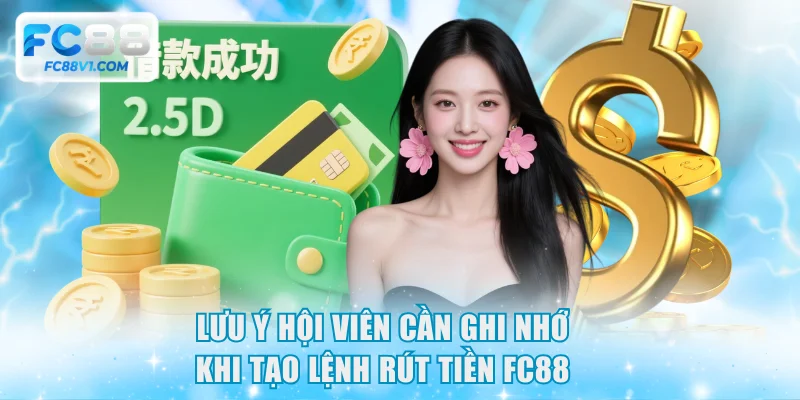 Lưu ý hội viên cần ghi nhớ khi tạo lệnh rút tiền FC88