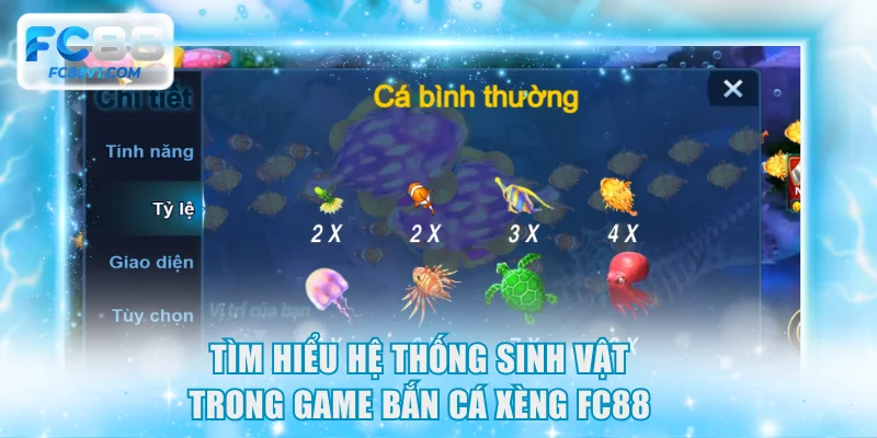 Tìm hiểu hệ thống sinh vật trong game bắn cá xèng FC88
